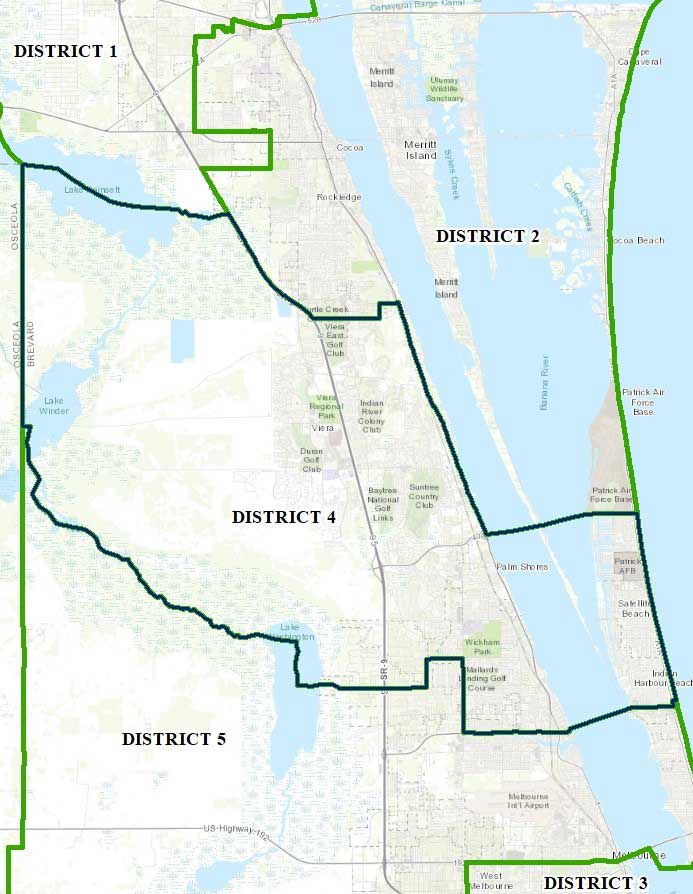 Map of Brevard County District Four
