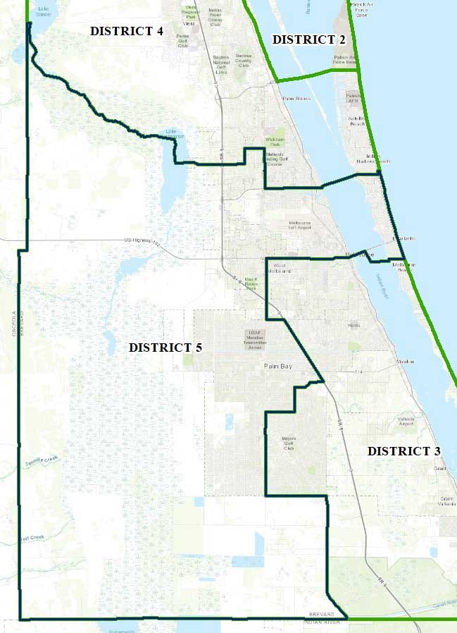 Map of Brevard County District Five