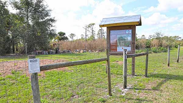 Fenced entrance to sanctuary