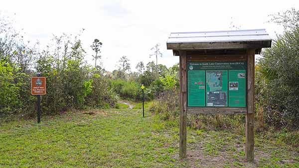 Information area in front of trail