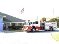 Fire truck in front of Station 65