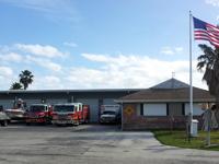 Ambulance and fire truck in front of Station 86