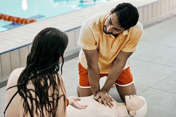 preparedness Lifeguard teaching C P R.