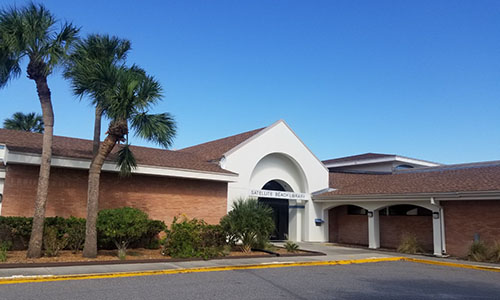 Current southern Satellite Beach Library entrance.