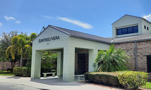 Current southern Suntree Viera Library entrance.