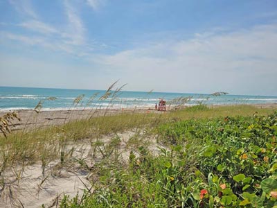 aerial photo of Brevard County beaches and barrier island