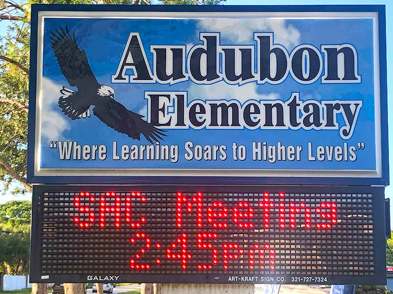 Audubon Elementary School Sign