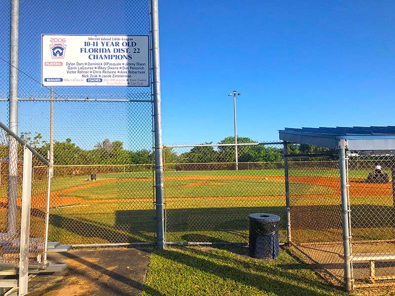 Audubon Elementary School Softball Field Behind Fence View