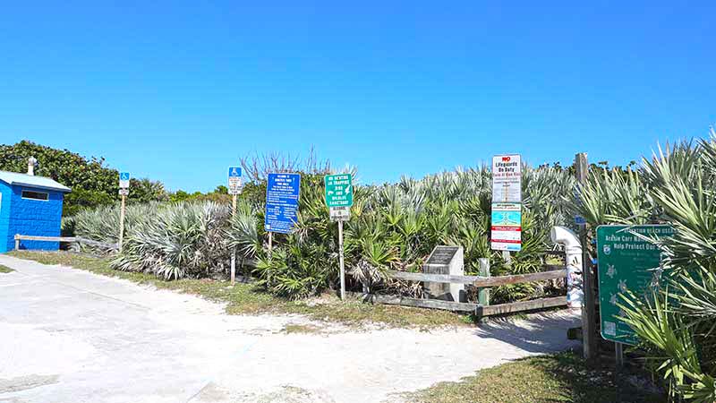 Parking lot with signs