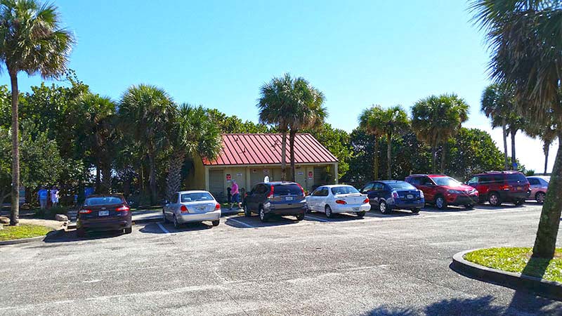 Restrooms and parking lot