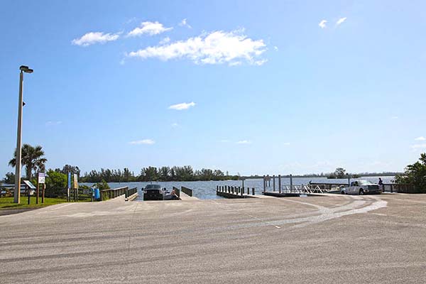 Boat ramp and parking lot