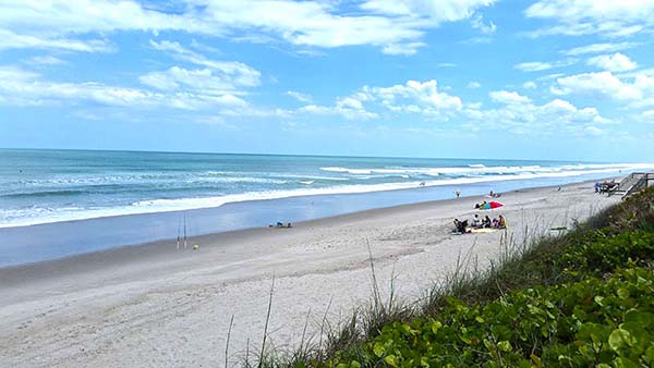 Beach view from park