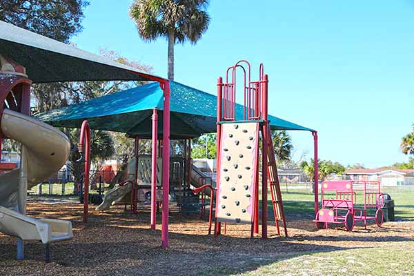 Playground Rock climbing wall at playground