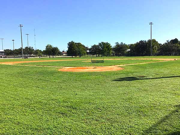 Baseball field from behind home plate