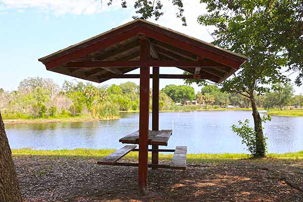 Covered Picnic area by water