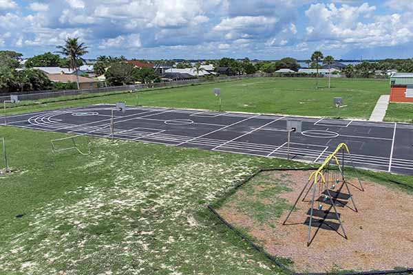 Basketball courts.