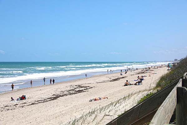 Overlooking beach from boardwalk