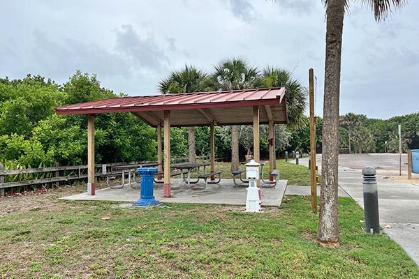 Pavilion and sidewalk.