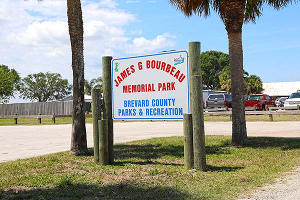 James G Bourbeau Memorial Park sign