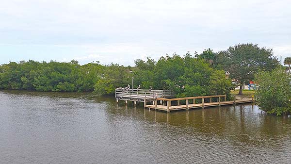 Dock on a river.