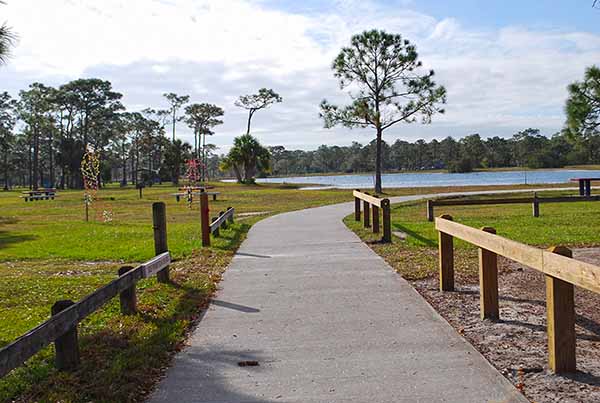 Walkway through park