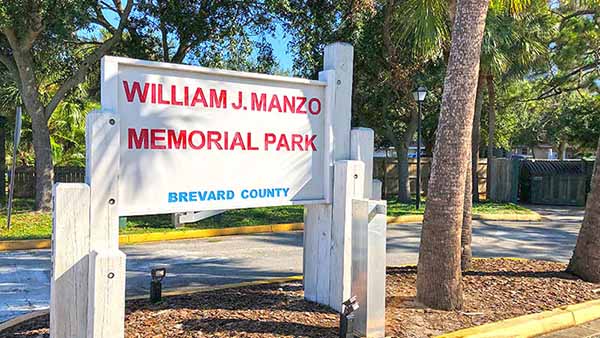 William J Manzo Memorial Park Sign